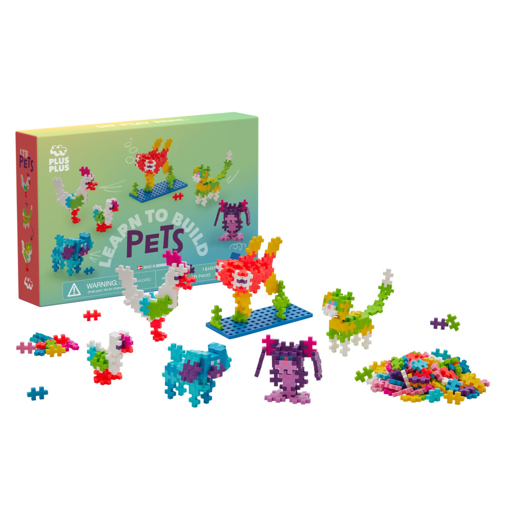 Photos - Construction Toy Plus Plus Learn to Build Set 275 Mini Interlocking Building Blocks Toy Construction Playset 3D Puzzle Stem & Art Kit - Pets
