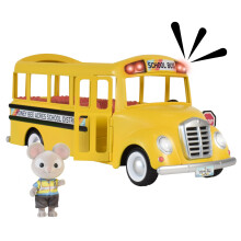 Honey Bee Acres Sunshine Veculo de nibus escolar com luzes, sons e boneca em miniatura, 2 peas, idades 3