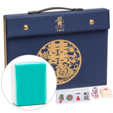 Yellow Mountain Imports """"Set di Mahjong cinese Celestial Opal con 146 tessere e custodia in vinile blu - Solo per gioco in stile cinese [????? ?