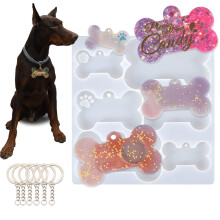 ZMD PET FOLDS FOLDS SILICON FOR PS CAT TAGS DISIN CELD COMPLE Ksztalt Klapeta z kleska z kluczem 6pcs Pierscien Pierscien Spersonalizowany dla ps