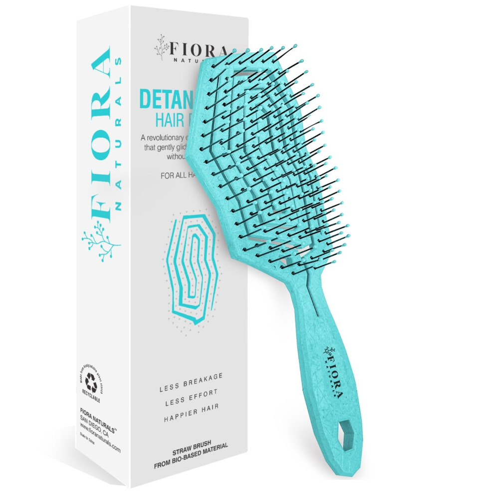 Growing Naturals Fiora Naturals Hair Detangling Brush -100% Bio-Friendly Detangler Hair Brush W/Ultra-Soft Bristles- Glide Through Tangles With Ease - For Curly Strai