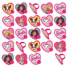 Decopac Barbie Be the Future Rings Rings Pink Heart n forma de inima Decora?iuni de cupcake cu Barbie ?i prietenii ei pentru petreceri de na?ter