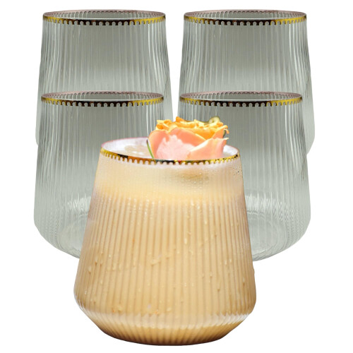 Copos de Vinho Plástico Stemless Oojami 36 Cont. Elegantes e Duráveis