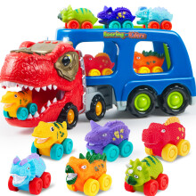 Joyin Dinosaur Truck Toys for Kids Kids Toys Boys 3 4 5 5 Dinosaur Carrier Truck Toy com 6 figuras de dinossauros ve culos de carros de borracha