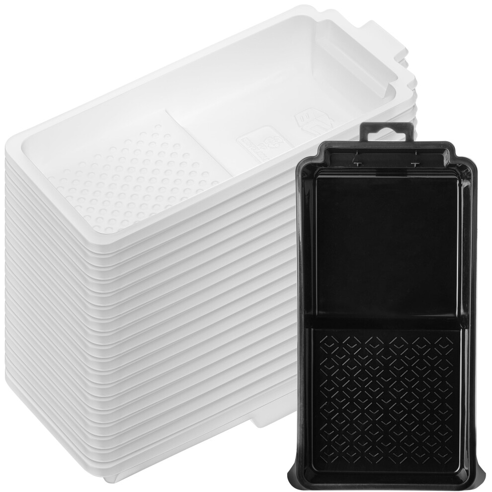 Bates- Paint Tray Liner  4 Inches  One Plastic Paint Tray with 20 pcs Paint Pan Liners  Paint Pans Trays  Disposable Paint Tray  Paint Roller Tray Lin-image-OPC-PFRS5GM-NEW