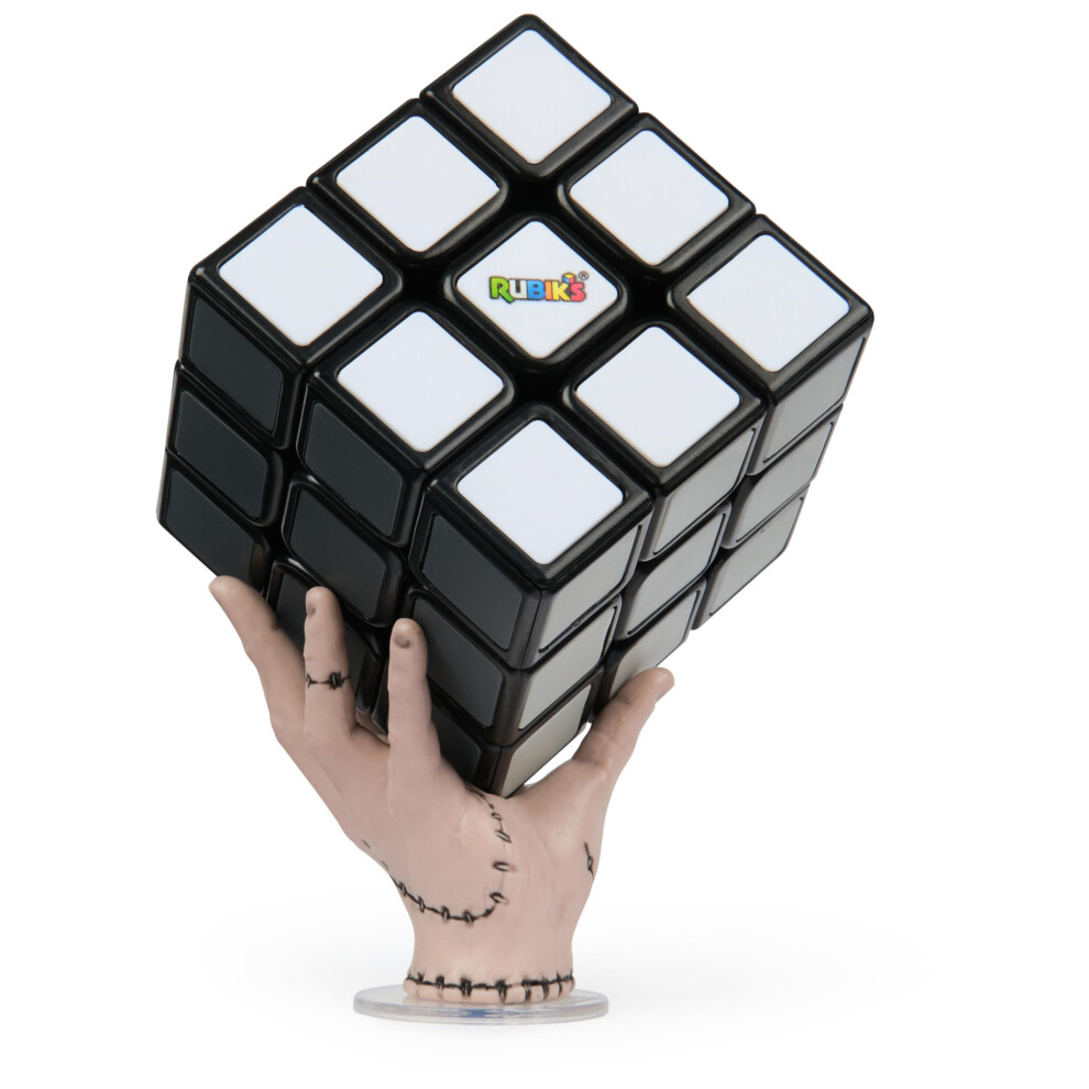 Cubo Di Rubik, Cubo Mercoledì In Scala Di Grigi Della Serie Di Successo Mercoledì, Gioco Tattile E Rompicapo Da Risolvere, Per Adulti E Bambini Dagli 8 Anni In Su-image