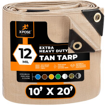Tarp de Polipropileno Resistente 10' X 20' - Capa Protetora Multiuso - Durável, Impermeável, Resistente a Rasgos