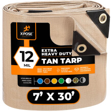 Toldo de Poliéster Resistente 7' X 30' - Cobertura Protetora Durável, Impermeável e Resistente a Rasgos