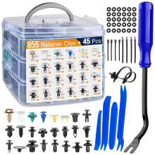 GOOACC 900 stuks kunststof klinknagels en autocarrosseriebevestigingsmiddelen assortiment -24 meest populaire maten nylon bumperclips met 10 kabelbin