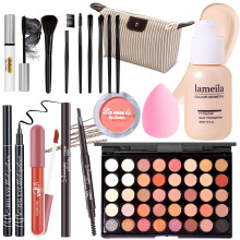 YBUETE Makeup Set Full Kit for Girls Teens Women, Makeup Present Set, Includes Eyeshadow, Foundation, Blusher, Eyebrow Pencil, Mascara, Eyeliner, Brus