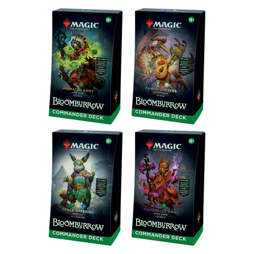 Magic: The Gathering Bloomburrow Commander Deck Bundle - Includes All 4 Decks (Animated Army  Family Matters  Peace Offering  and Squirreled Away)