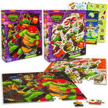 Teenage Mutant Ninja Turtles Puzzle Sets for Kids - Bundle Include 2 TMNT Puzzles a 48 Pc and a 100 Pc TMNT Stickers and More | Teenage Mutant Ninj