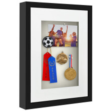 Americanflat 12x16 Shadow Box Frame with Polished Plexiglass - Use as 8x12 Frame with Mat or 12x16 Frame Without Mat - Silhouette Collection - Black w