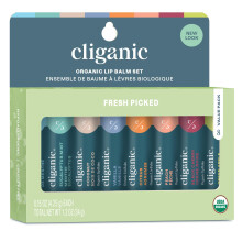Cliganic Organic Lip Balm Set (Fresh Picked 8 Flavors) - 100% Natural Moisturizer for Cracked & Dry Lips