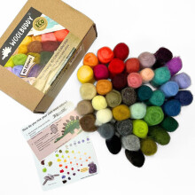 Woolbuddy Felting Wool - 40 Vibrant Colors  Quality Felting Supplies for Beginners and Wet Felting  Soft and Easy-to-Work-with Wool Roving (Corriedale