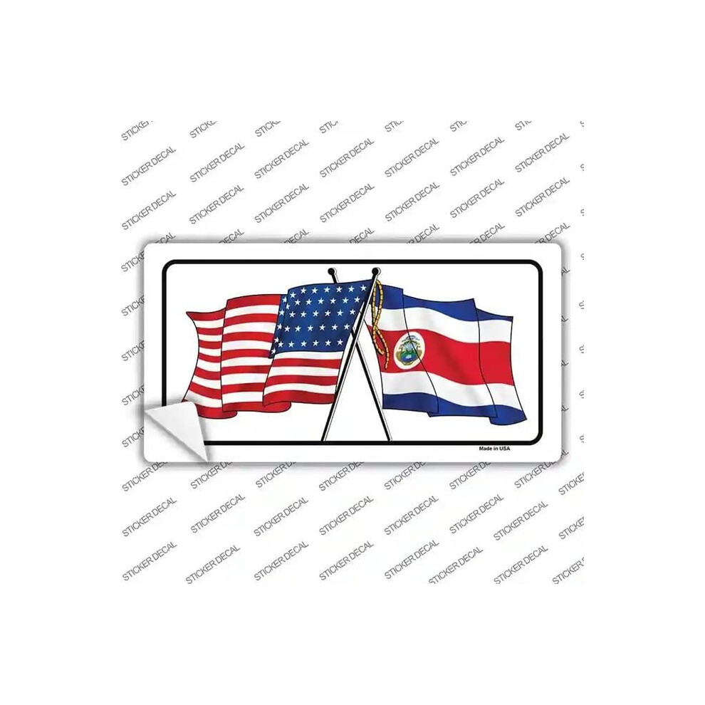Smart Blonde Lp-5126S-S United States Costa Rica Crossed Flags Novelty Sticker Decal - Small 792636321894
