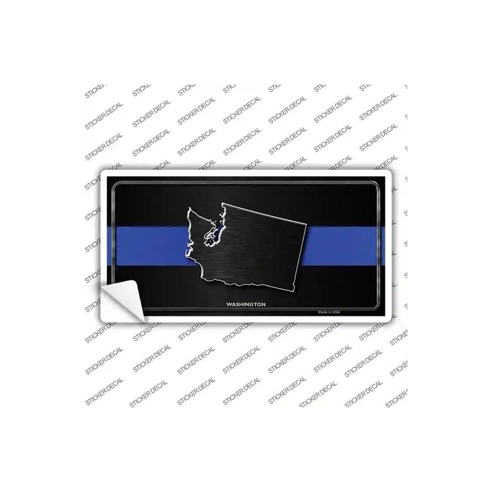 Smart Blonde Lp-8929S-L Washington Thin Line Novelty Sticker Decal - Large Blue 792636325137