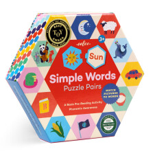 eeBoo: Hexagon Puzzle Pairs - Einfache Wörter - 33 Paare, Bilder mit Buchstaben verbinden, Vorschulbildung
