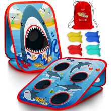 SWOOC Games - Shark Frenzy | 2-in-1 Bean Bag Toss Game for Kids | 5-Second Setup | Toddler Party Games for Kids 3-5 | Toddler Outdoor Games for Kids 3