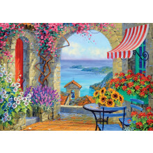 Buffalo Games - Mikki Senkarik - Warmth of The Mediterranean - 300 Piece Jigsaw Puzzle for Adults Challenging Puzzle Perfect for Game Nights - Fi