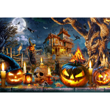Vermont Christmas Company - Puzzle Halloween Nightmare, 100 dielikov - Velk prepojen dieliky, ide lne pre deti aj dospel ch - 48 x 33 cm