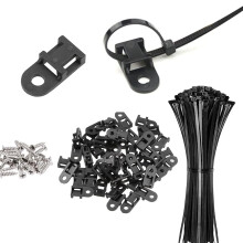 120-delige Kabel Zip Tie Mounts Kit Zwarte 6" Zip Ties, Zwarte Basis en Schroef - Draadclips Organizers