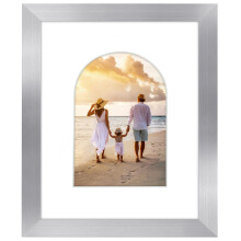 Americanflat 5x7 Picture Frame with Arch-Shaped Mat in Silver - Use as 8x10 Picture Frame Without Mat or 5x7 Frame with Mat - Engineered Wood Pho