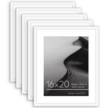 Americanflat 16x20 Picture Frame with Polished Plexiglass - Set of 5 - Use as 12x16 Frame with Mat or 16x20 Frame Without Mat - Galleria Collecti