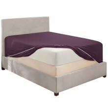 Hearth & Harbor Extra Deep Pocket Full Fitted Sheet Purple Full Size Fitted Sheet Only 1800 Microfiber Fitted Bed Sheet Ultra Soft Full Bed Fitted