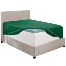 Hearth & Harbor Dark Green Twin XL Fitted Sheet Only Extra Deep Pocket Fitted Bed Sheet 1800 Microfiber XL Twin Fitted Sheet Ultra Soft Fitted Shee
