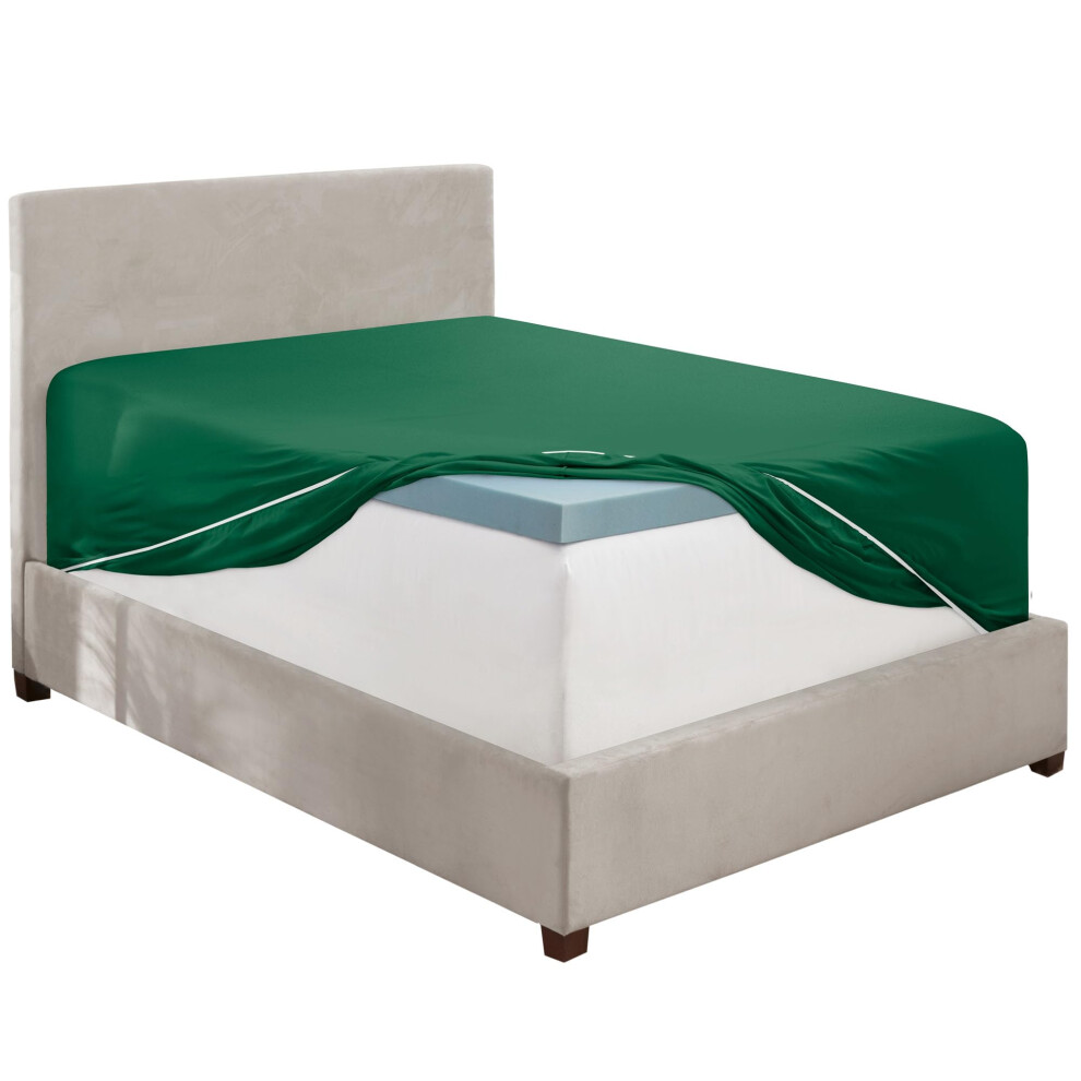 Hearth & Harbor Drap-housse vert fonc    Twin XL uniquement Drap-housse     poche extra profonde 1800 Microfibre XL Drap-housse Twin Drap-housse ultr
