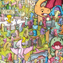Cross & Glory - Jurassic Jive: A Night of Dino Jazz - 1000 Piece Jigsaw Puzzle for Adults & Kids 12+ & Kids | Whimsical Prehistoric Jazz Club The
