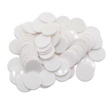 HAKITAROOM Set med 100 Opaquefärgade Lärande Pjäser Mini Pokerchips med Förvaringslåda (Vit, 1,26 tum)