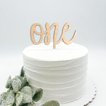 E? houten taarttopper - Feestdecoratie voor de eerste verjaardag