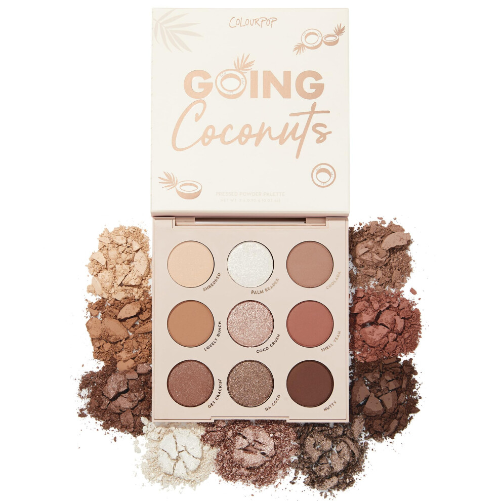 Colourpop Going Coconuts Eyeshadow Palette - Cool-Toned Neutral Eyeshadow Palette With Ultra-Velvety And Silky Finishes - High-Pigment Eye Makeup With