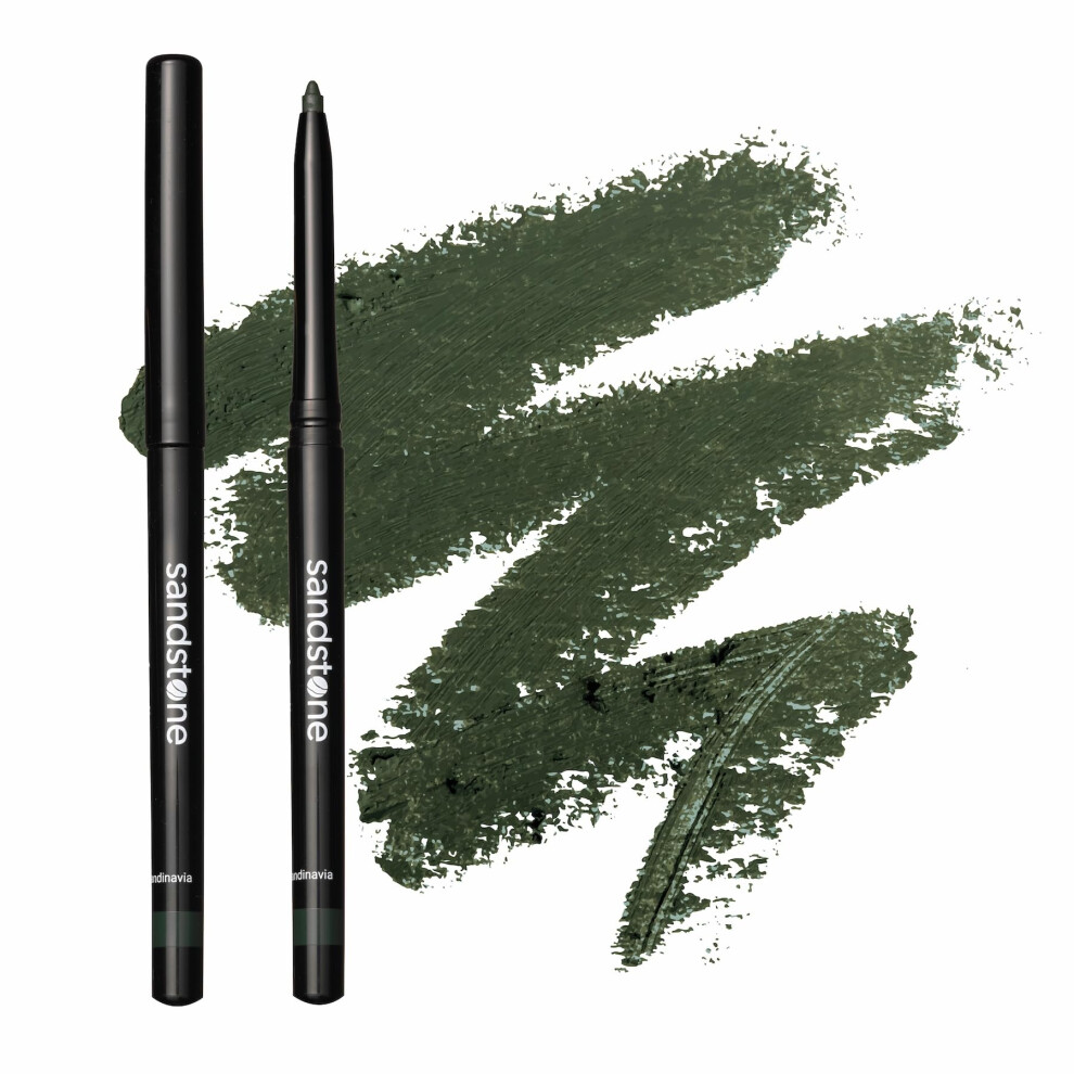 Scandinavi Sandstone Scandinavia Green Waterproof Eyeliner Pencil - Vegan Hypoallergenic Eyeliner For Sensitive Eyes - Smudge Proof Gel Eyeliner Green - Anti-Agi