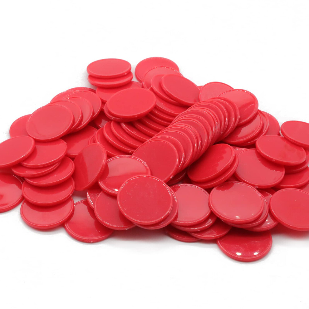 Hakitaroom Lot De 100 Jetons De Jeu En Plastique Opaque Avec Mini Jetons De Poker Et Bo Te De Rangement (Rouge 1,58 Pouce)-image
