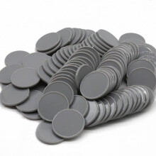HAKITAROOM Set med 100 Opaque Plast Lärande Pjäser Mini Poker Chips Spel Tokens med Förvaringslåda (Grå, 1.58 Tum)