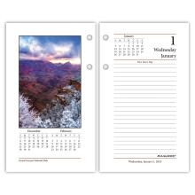 AT-A-GLANCE 2025 Desk Calendar Refill  Daily  3-1/2"""" x 6""""  Standard  Loose-Leaf  Photographic (E4175025)