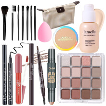 YBUETE Makeup Set Full Kit for Girls Teens Women Makeup Present Set Includes Eyeshadow Foundation Blusher Eyebrow Pencil Mascara Eyeliner Brus