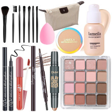 YBUETE Makeup Set Full Kit for Girls Teens Women Makeup Present Set Includes Eyeshadow Foundation Blusher Eyebrow Pencil Mascara Eyeliner Brus