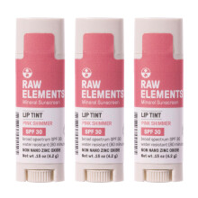 Raw Elements Organic Pink Lip Shimmer Zinc Oxide SPF 30+ 0.15 oz (Pack of 3)
