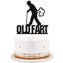 Topper de Bolo Aniversário Humorístico Velhote Velhota Feliz Aniversário