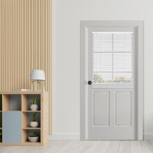 DEZ FURNISHINGS Draadloos Nee 1"""" Magneet Mini-jaloezie voor metalen deuren Kamerverduistering 25"""" B x 42"""" H Wit