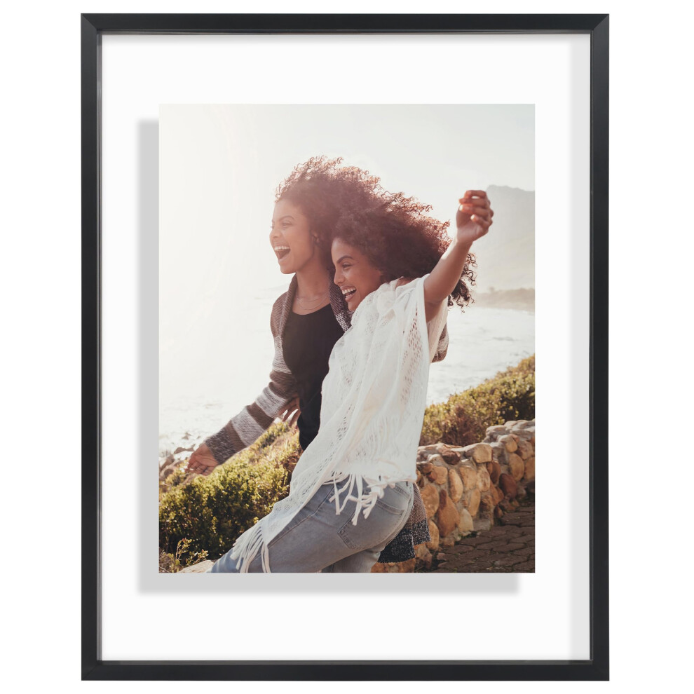 Americanflat Aluminum 11X14 Floating Picture Frame With Shatter-Resistant Glass - Use As 11X14 Picture Frame Or 8X10 Picture Frame - Signature Float C