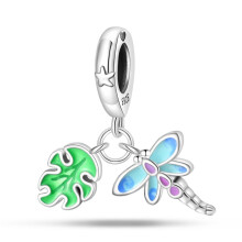ARTCHARM Libellen-Charm aus 925er Sterlingsilber mit emaillierter Glcksperle, passend fr Armbnder, Charms, Weihnachten, Valentinstag, Muttertag, G