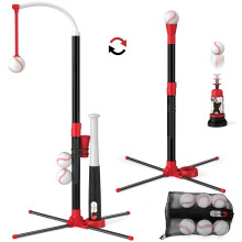 Wee Wonders 3-in-1 T Ball Set-Justerbar højde hængende tee ball sæt med automatisk pitching maskine/6 bolde/udtrækkelig bat t ball stand-jakkesæt