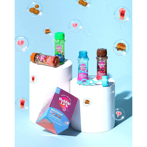 BubbleLick Algodão Doce Carnaval (2,5 Fl Oz, 4-Pack), Bolhas Comestíveis para Crianças e Cães - Sabor Natural 2