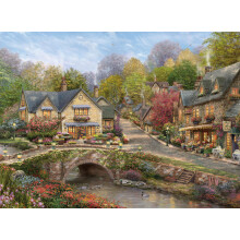 Bivalyjtkok Thomas Kinkade Nyr a Cobblestone Village-ben 1000 darabos kiraks jtk felnotteknek Kihvst jelento puzzle, tkletes jtke