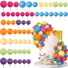 56 PCS BALL COSTS COSTS COLORFE COLORF TOPPER TOPPER PERL BOULLES CUPCAKE CUPCAKE INSERT TOPPER POUR BIRGNIELLE FOURNAGE DE MARIAGE DE MARIAGE FOURNI